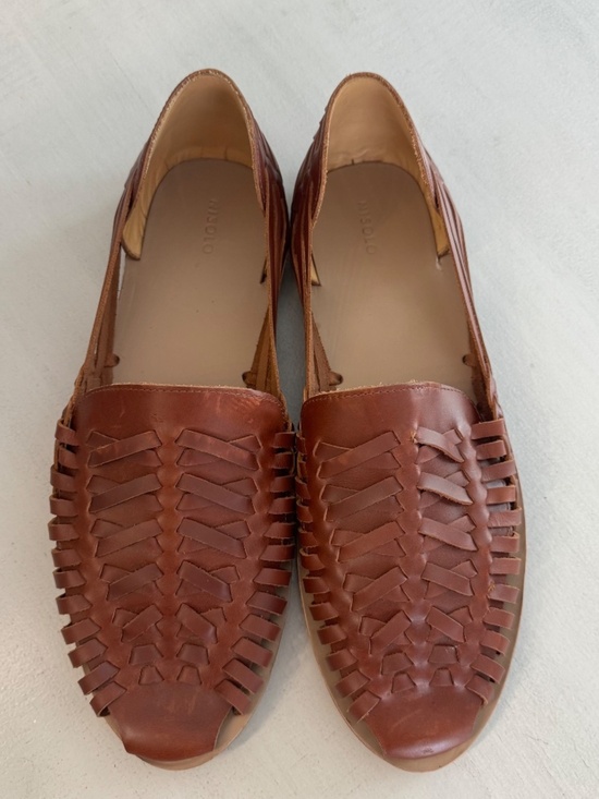 Nisolo Men\'s Huarache Sandal in Brandy Closed Toe Leather Slip-On Sz 13 NIB main image 4